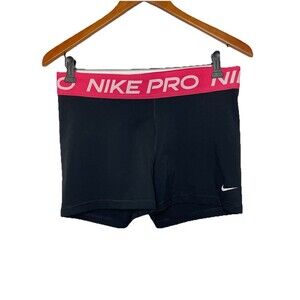 Nike Pro Women's Large Black Spandex Red Elastic Waist Compression